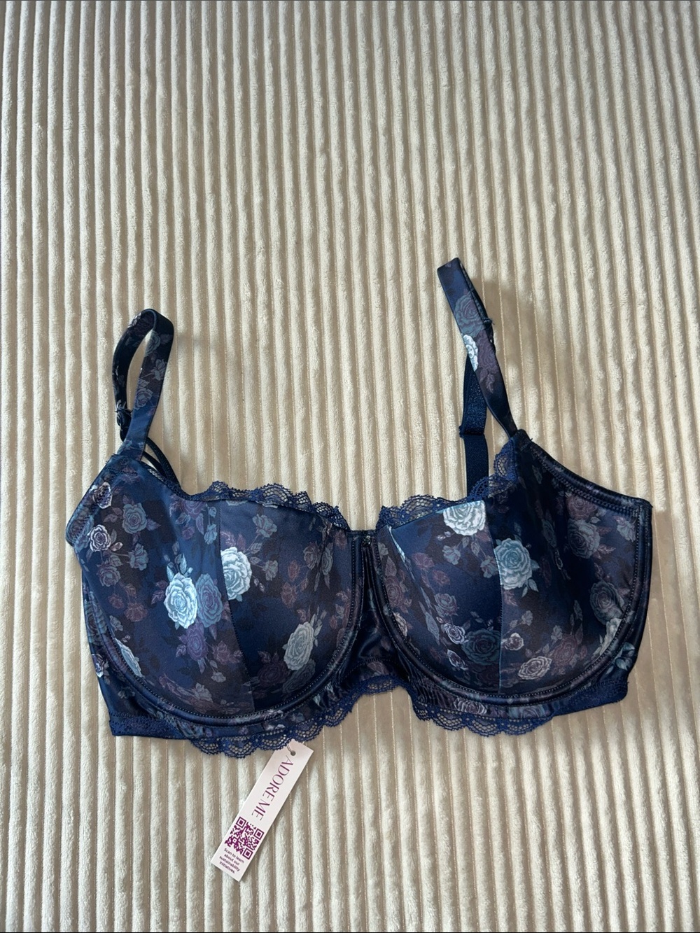 Adore Me Lace Trim Floral Underwire Bra NWT